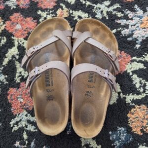 Birkenstock Arizona Double Strap Sandals in Mauve/Bronze